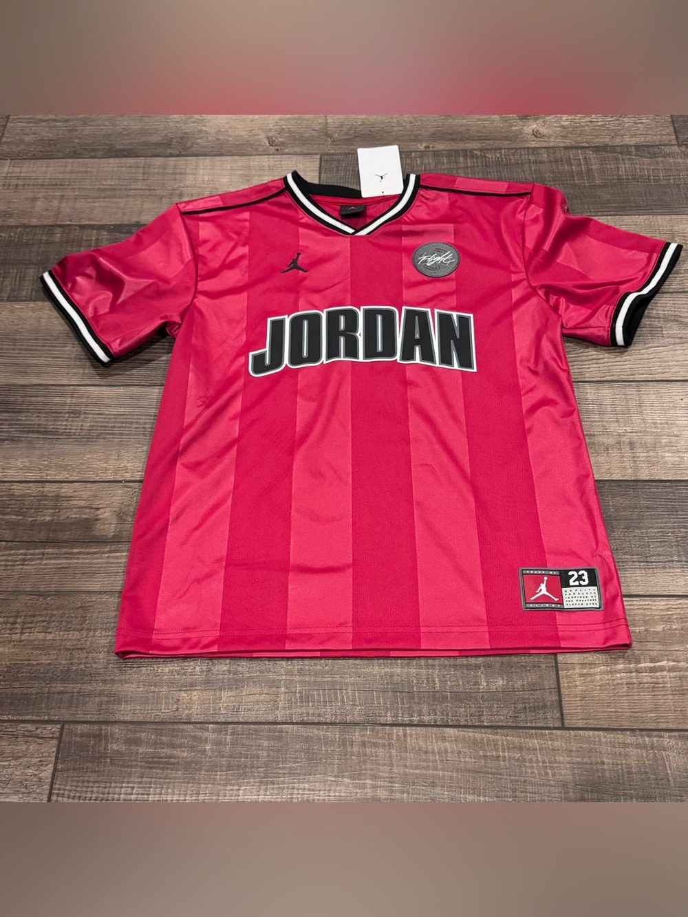 Nike Jordan Boys Jersey Soccer 95F217-R78 Flight Size Large Red NWT